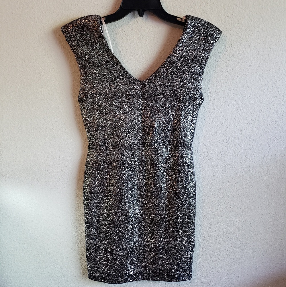 FOREVER21 silver black club dress